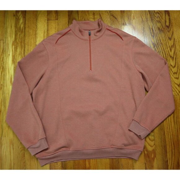 PRO TOUR - MEN'S ORANGE WOVEN 1/4 ZIP PULLOVER JACKET - GOLF - SIZE M - Picture 1 of 5